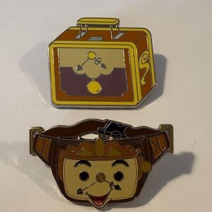 Disney Cogsworth Lunch Box and Fanny Pack  Pins